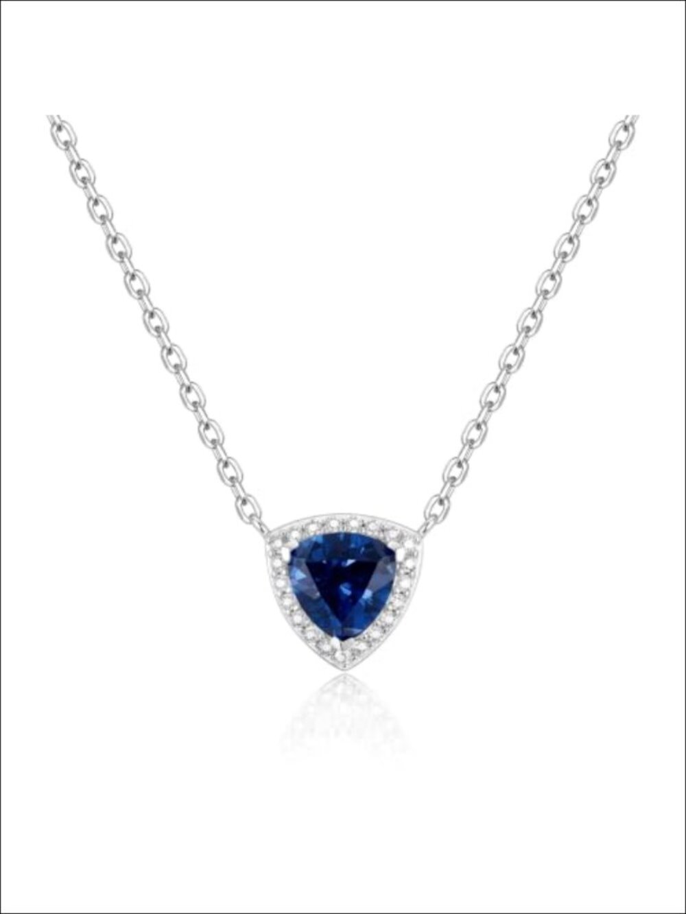 Sterling Silver Trinity Birthstone Pendant Necklace for Women September
